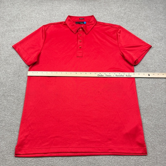 J. Lindeberg Polo Shirt Mens Size L Large Red Short Sleeve Golf - Picture 7 of 9